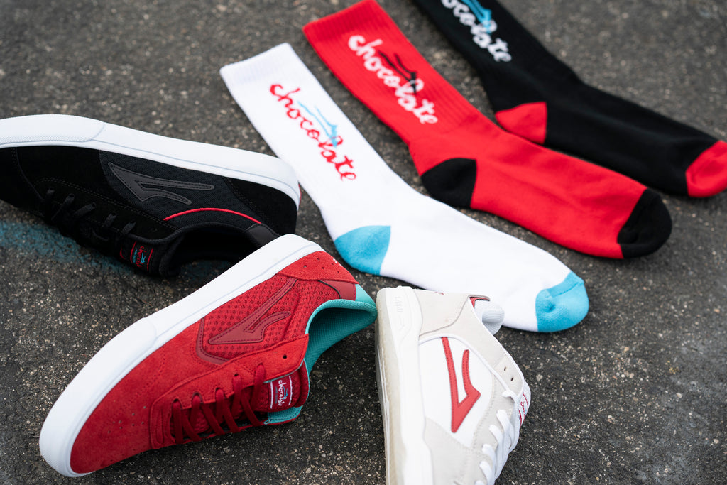 Lakai x Chocolate Chunk Logo Sock Red 3.jpg