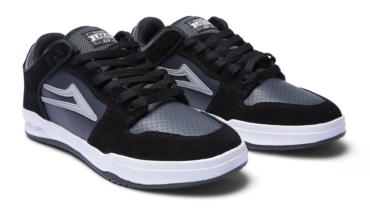 Lakai Telford Low Skate Shoes - Black/Grey Suede_SIDE.jpg