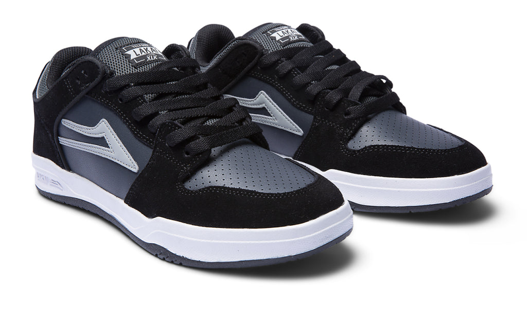 Lakai Telford Low Skate Shoes - Black/Grey Suede_SIDE.jpg