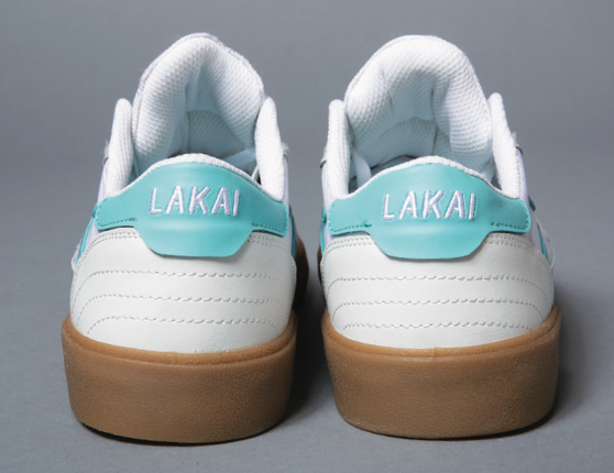 Lakai Cambridge White Teal Suede Skate Shoes lifestyle4.png