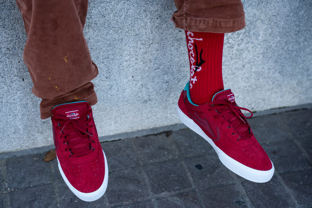 Lakai x Chocolate Chunk Logo Sock Red 2.jpg