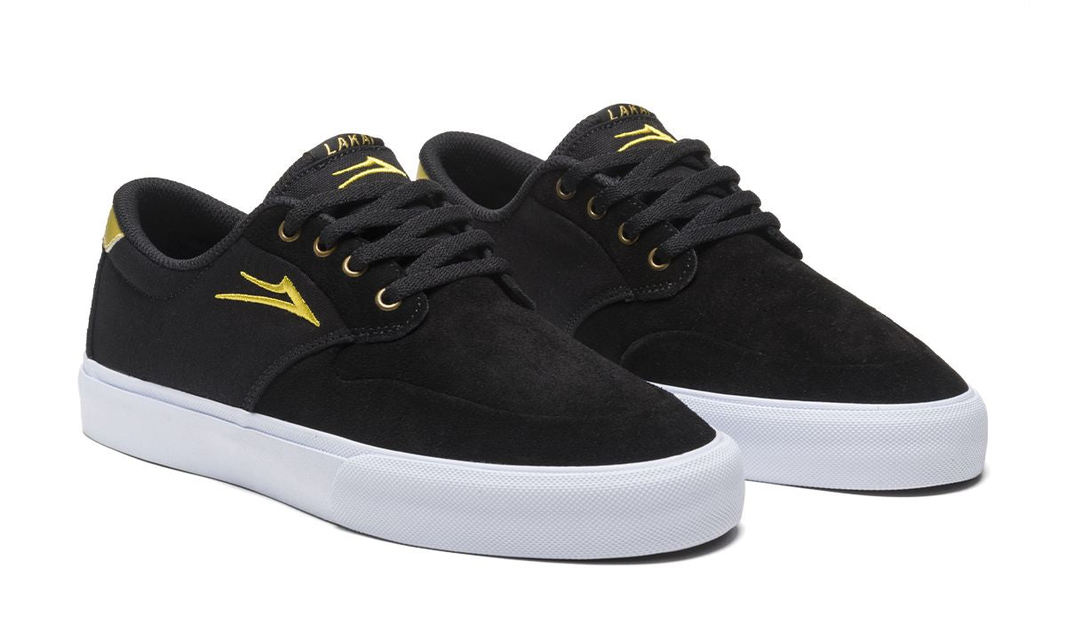 Lakai Riley 3 Black Snake Suede Skate Shoes - Black Sheep Store