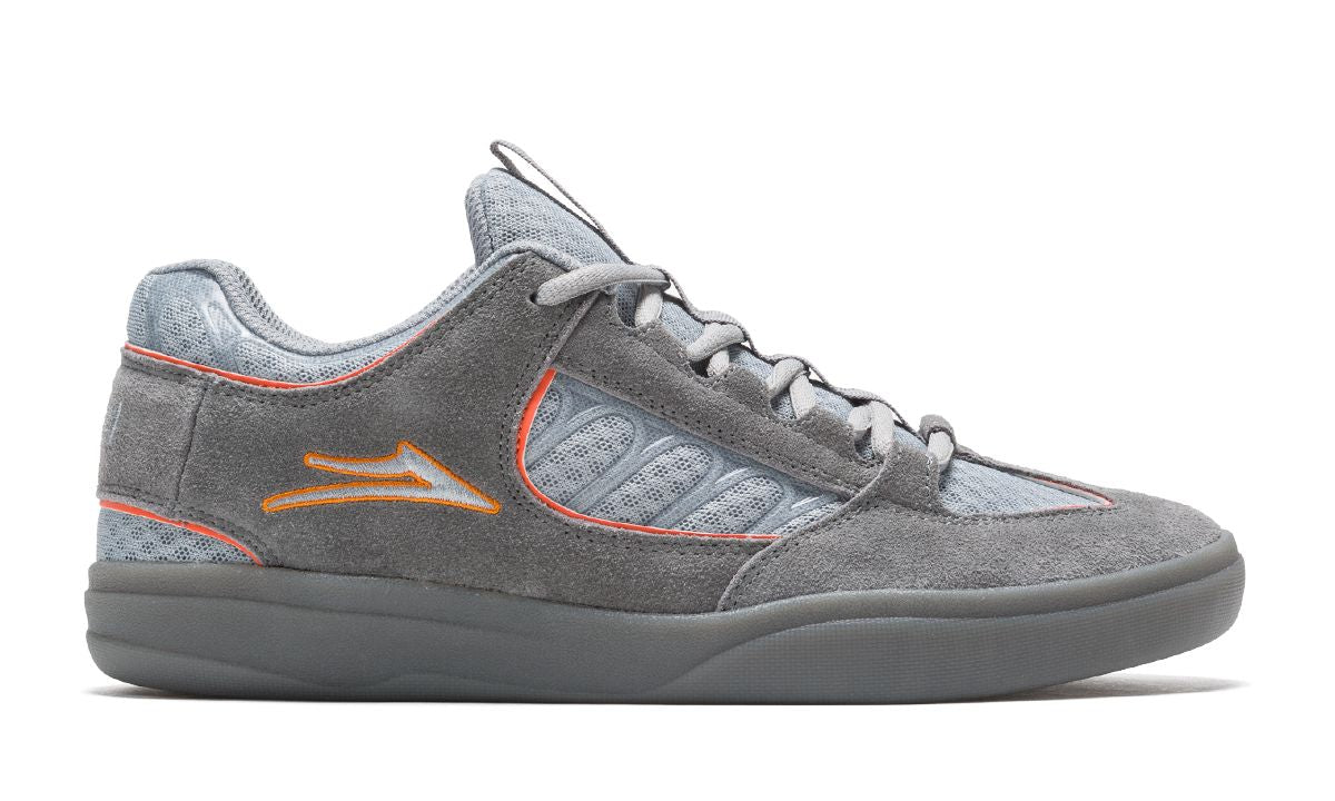 Lakai Carroll Grey Orange Suede Skateboarding Shoes